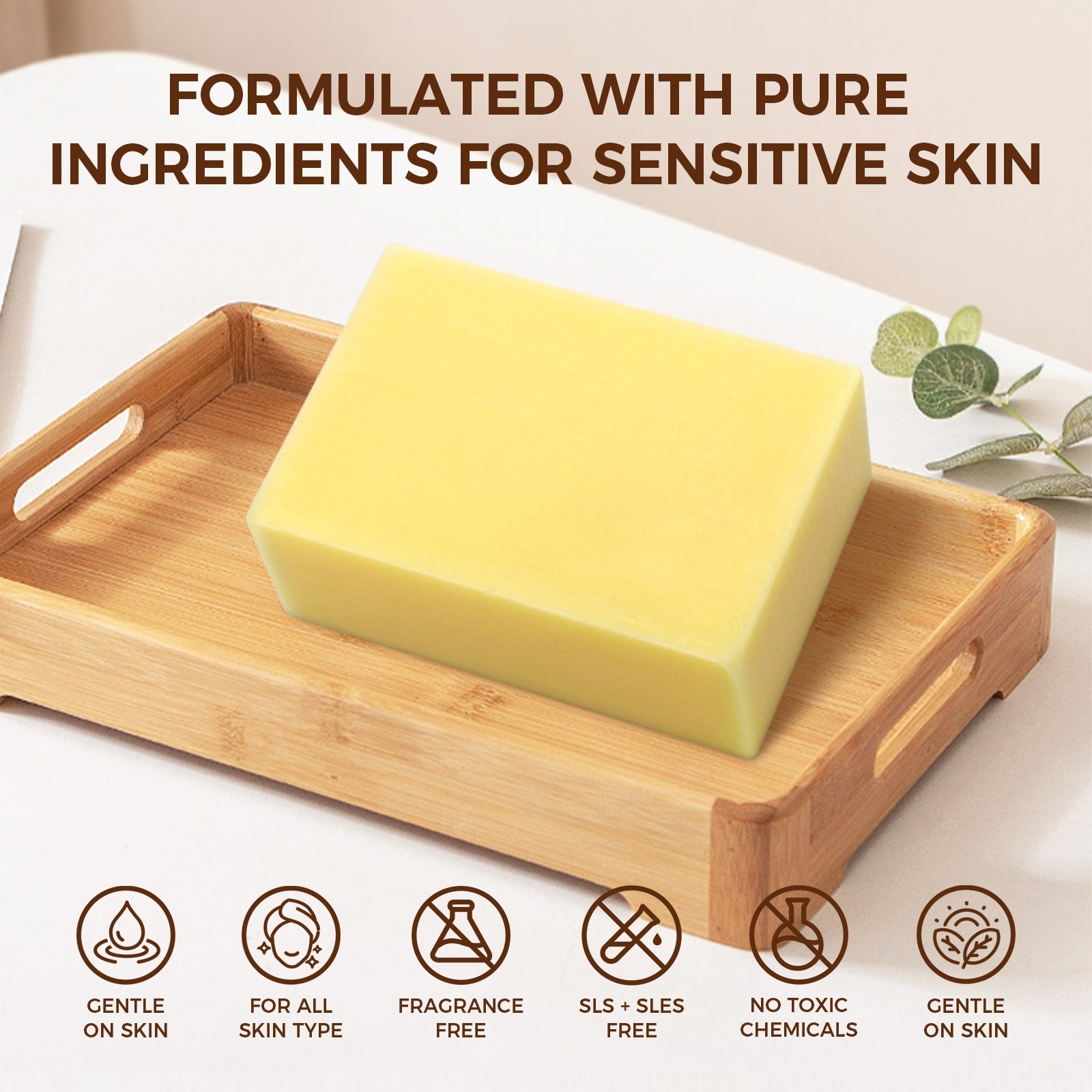 OUKEYA Beef Tallow Bath Soap Moisture, Gentle Cleansing for Dry & Sensitive Skin