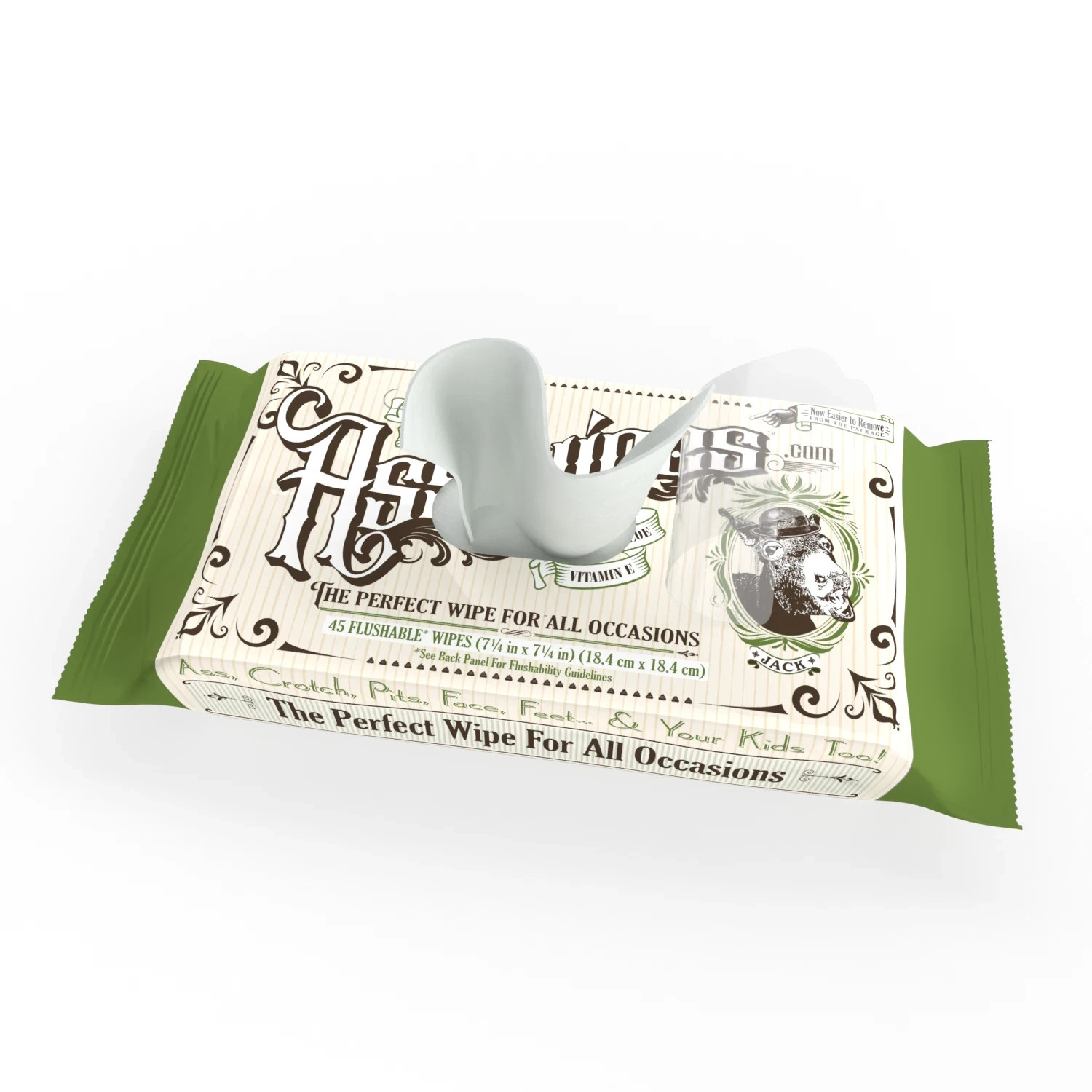 Asswipes Flushable Wipes 45ct Personal Cleansing Butt Wipes Adults Multi-Pack