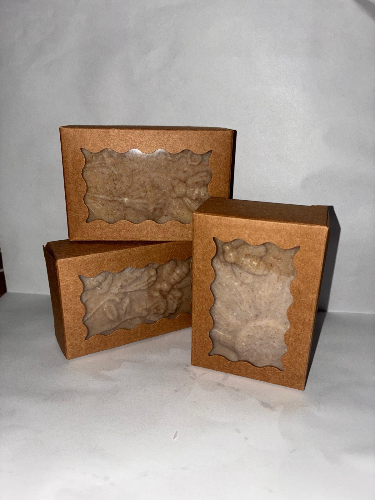 Oatmeal and rice Body Bar Soaps Beige Unisex for Body & Hands set of 3