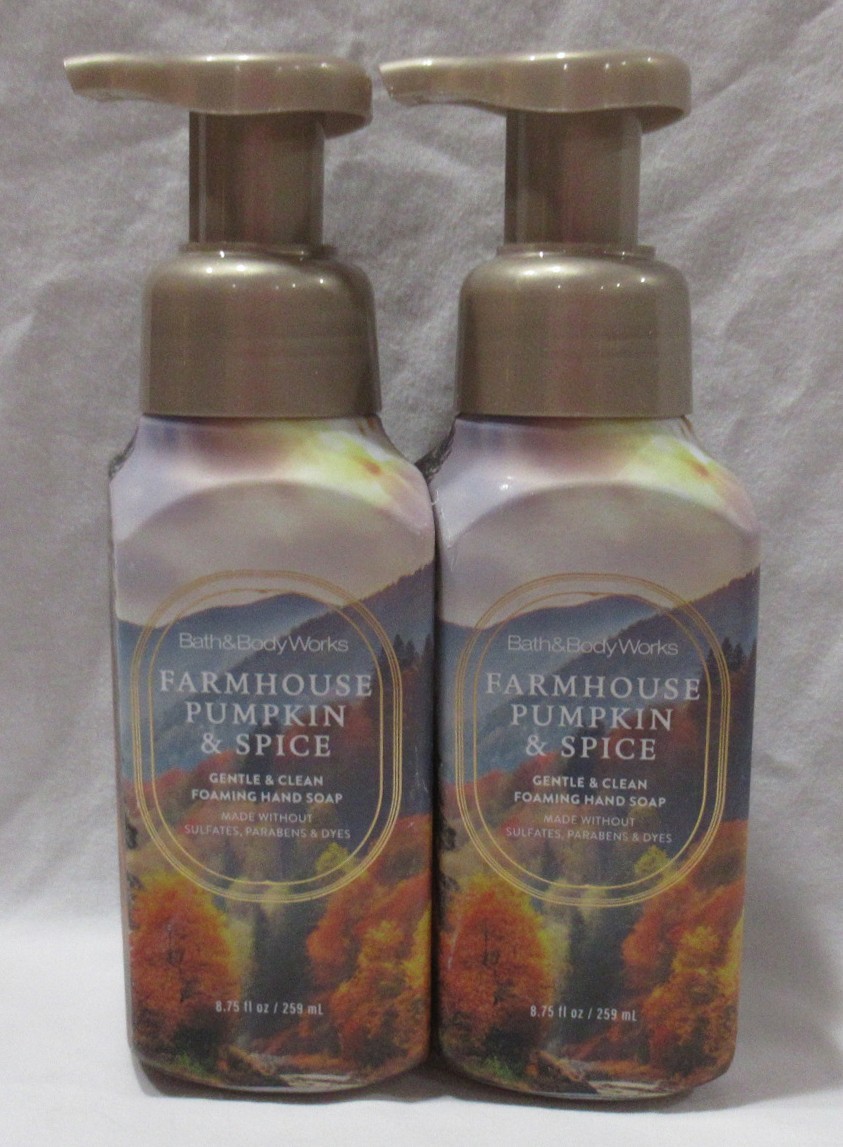 Bath & Body Works G&C Foaming Hand Soap Lot Set of 2 FARMHOUSE PUMPKIN & SPICE