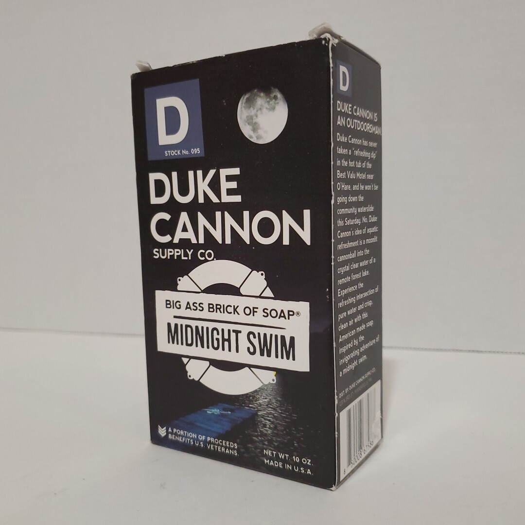 Duke Cannon Big Ass Brick of Soap Midnight Swim – Refreshing Aquatic Scent 10 Oz
