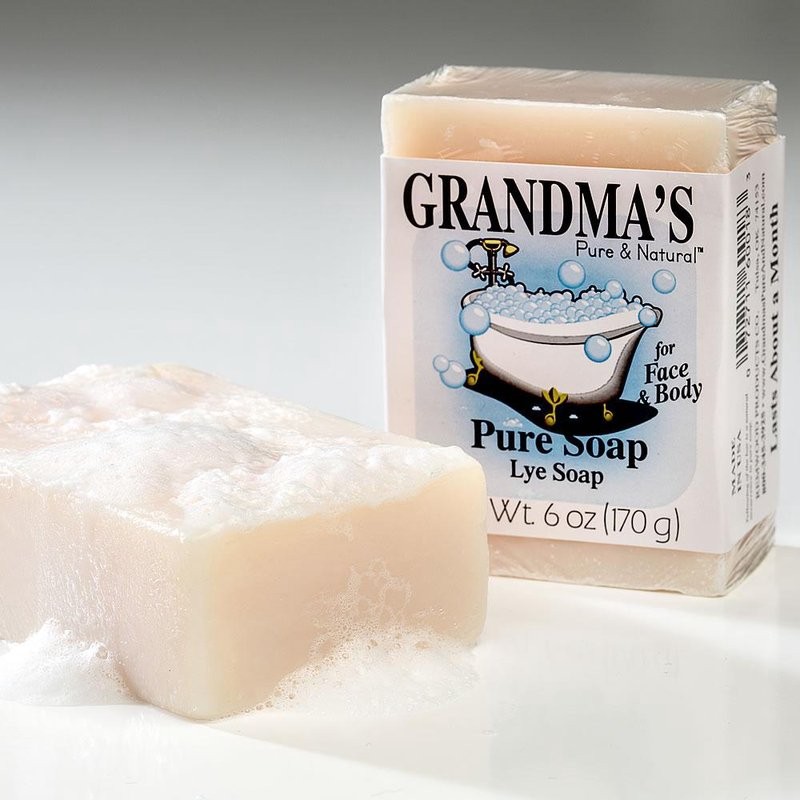 Grandma’s Old-Fashioned Lye Bar Soap No Additives USA Made 6 Oz