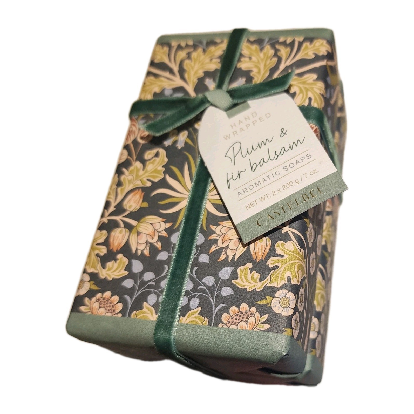 Castelbel Plum & Fir Balsam Scented Aromatic Soap Bars 2 x 7 Oz. Portugal Gift