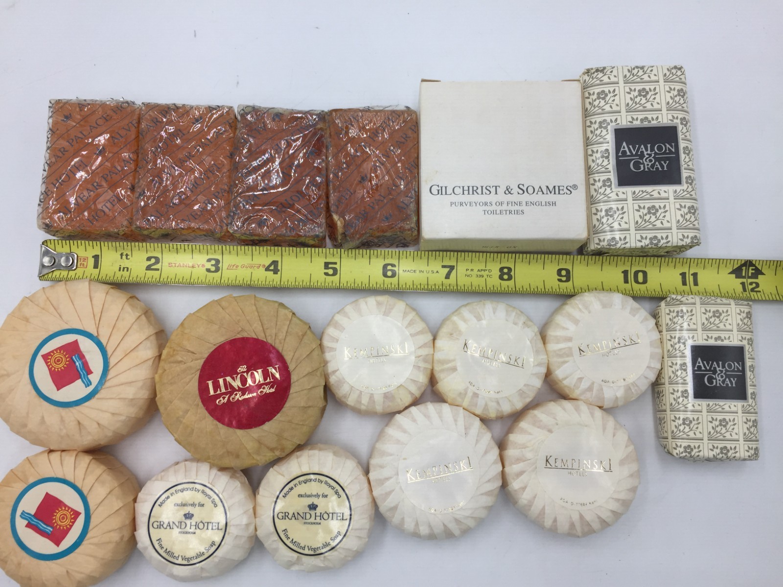 Lot of 17 Hotel Travel Soaps,Sealed,New,Gilchrist,Avalon & Gray,Kempinski,Alvear
