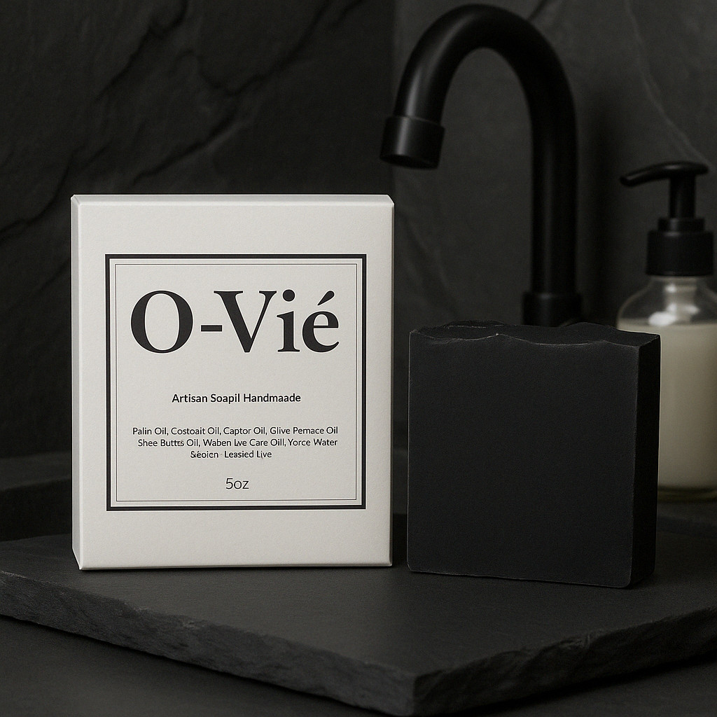 O-Vié Charcoal Mint 5oz Natural Soap – Detox, Handmade & Refreshing 2-pack