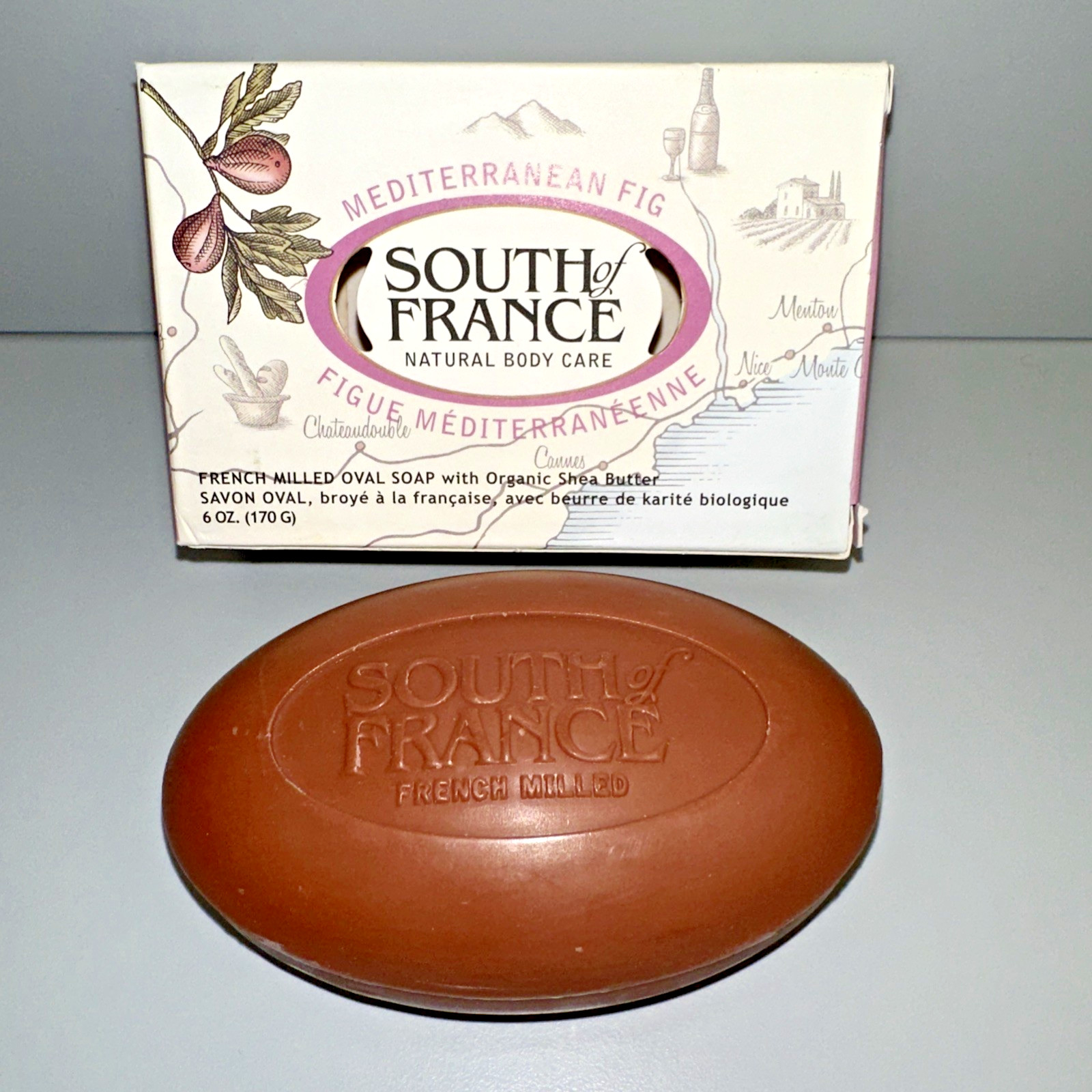 SOUTH OF FRANCE Mediterranean Fig French Milled Oval Bar Soap 6 oz