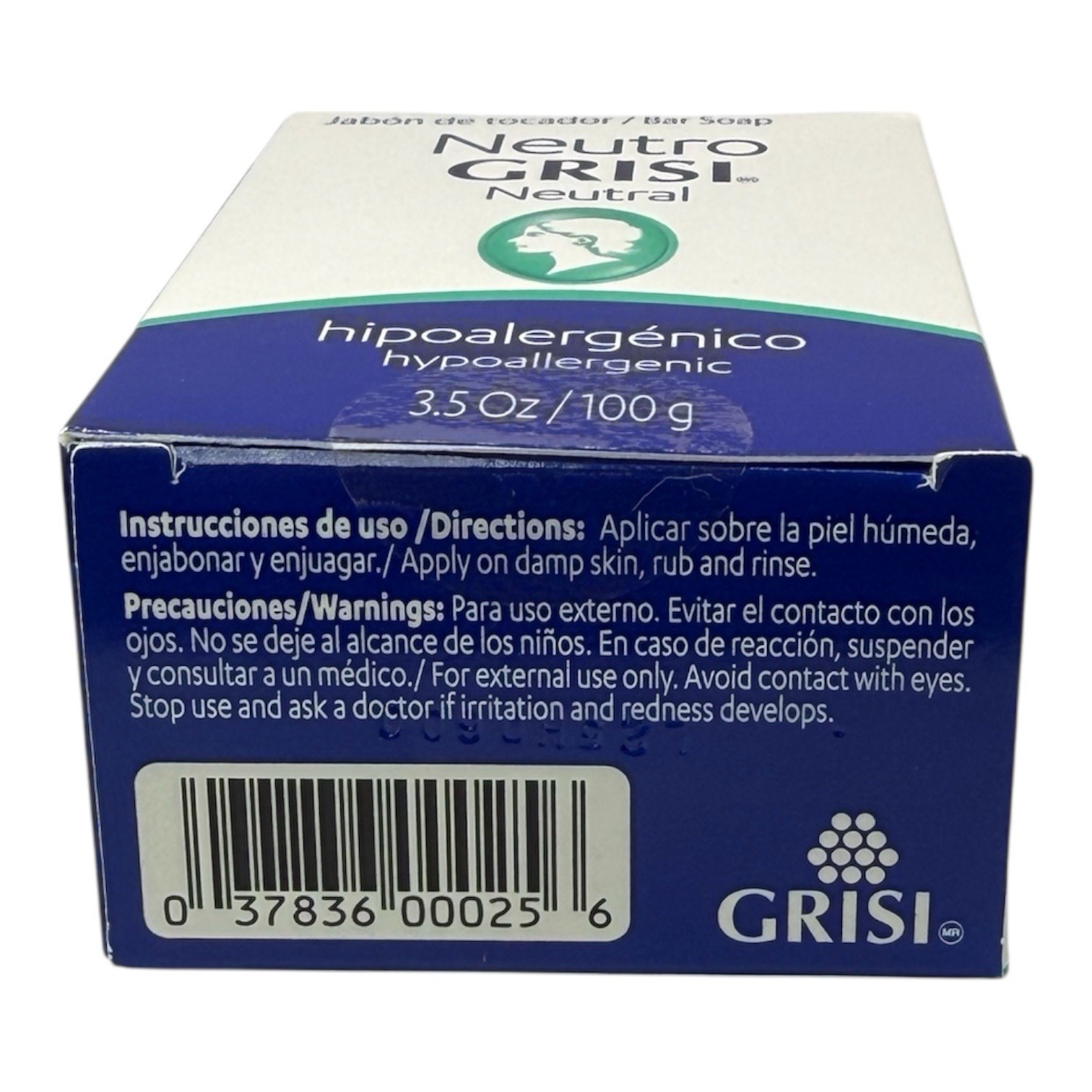 Grisi Neutral Hypoallergenic Soap Bar 3.5 oz Pack of 6 Sensitive Skin Unscented