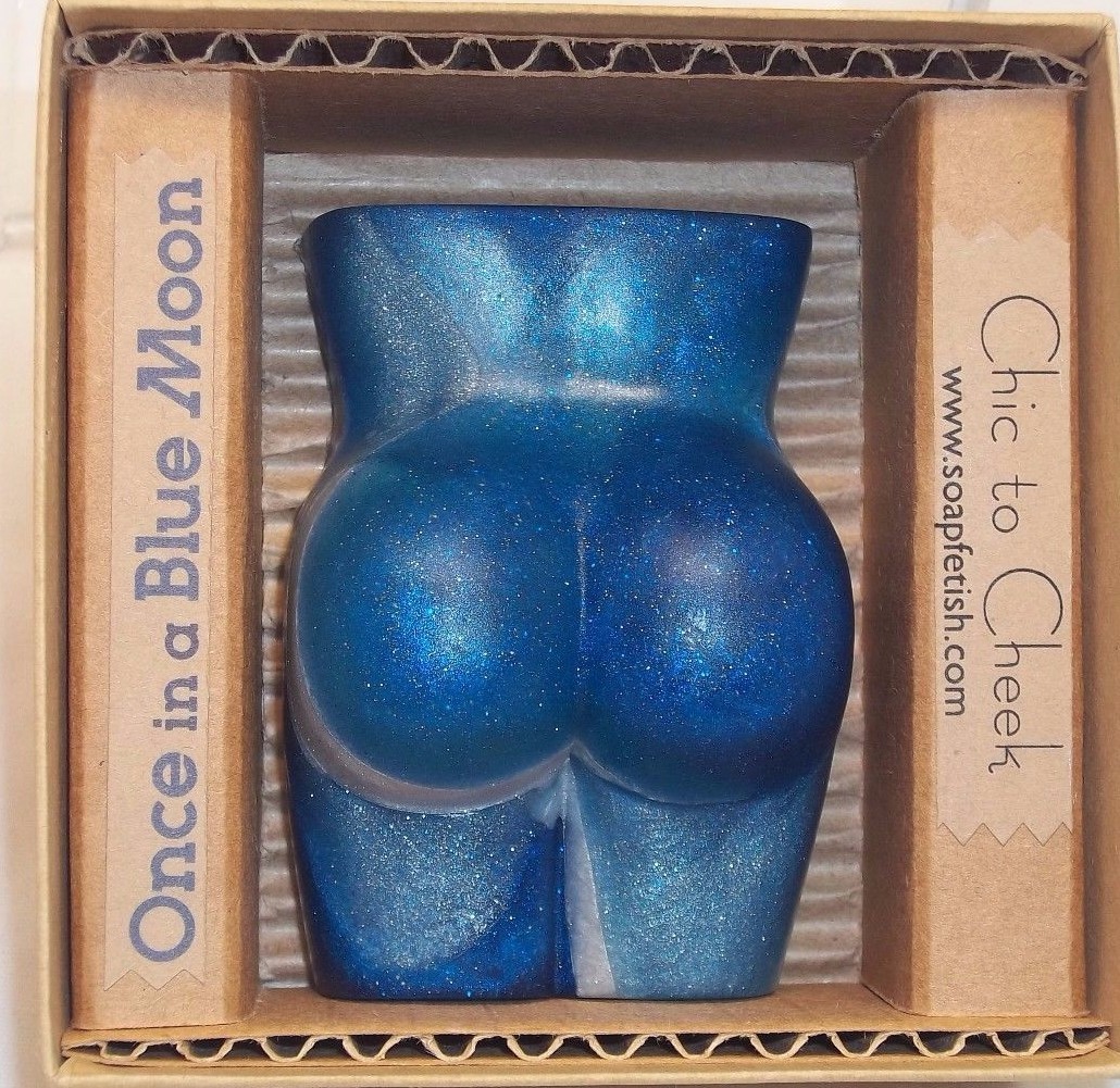 Once in a Blue Moon,silver&blue butt soap scented w/ Donna Karan’s Cashmere