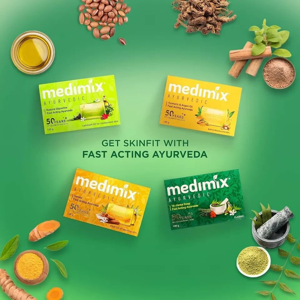 Medimix Ayurvedic Herbal Classic 18 Herbs Soap 75 gms Each pack of 6 FREE SHIP