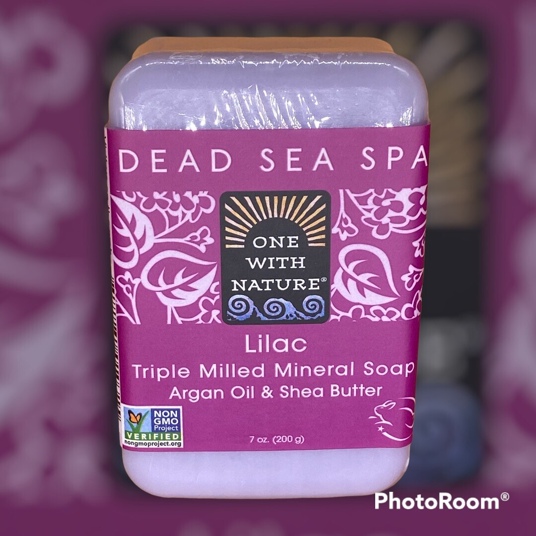Lilac Soap with Dead Sea Minerals, Argan Oil & Shea Butter, Essential Oil, 7 oz