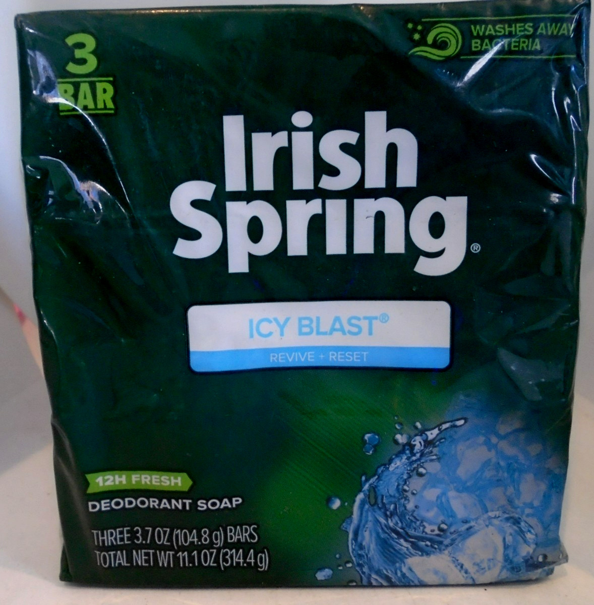 Irish Spring Icy Blast Bar Soap 3.7 Ounce 3 Bars