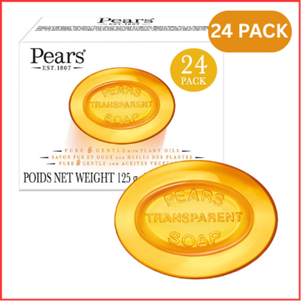 GLYCERIN SOAP Pure Gentle Cleanser for Soft Glowing Skin 4.4oz 24 Pack PEARS