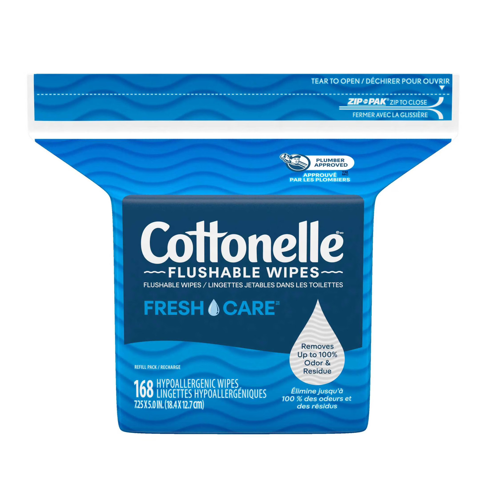 Fresh Care Flushable Wet Wipes, 1 Resealable Bag