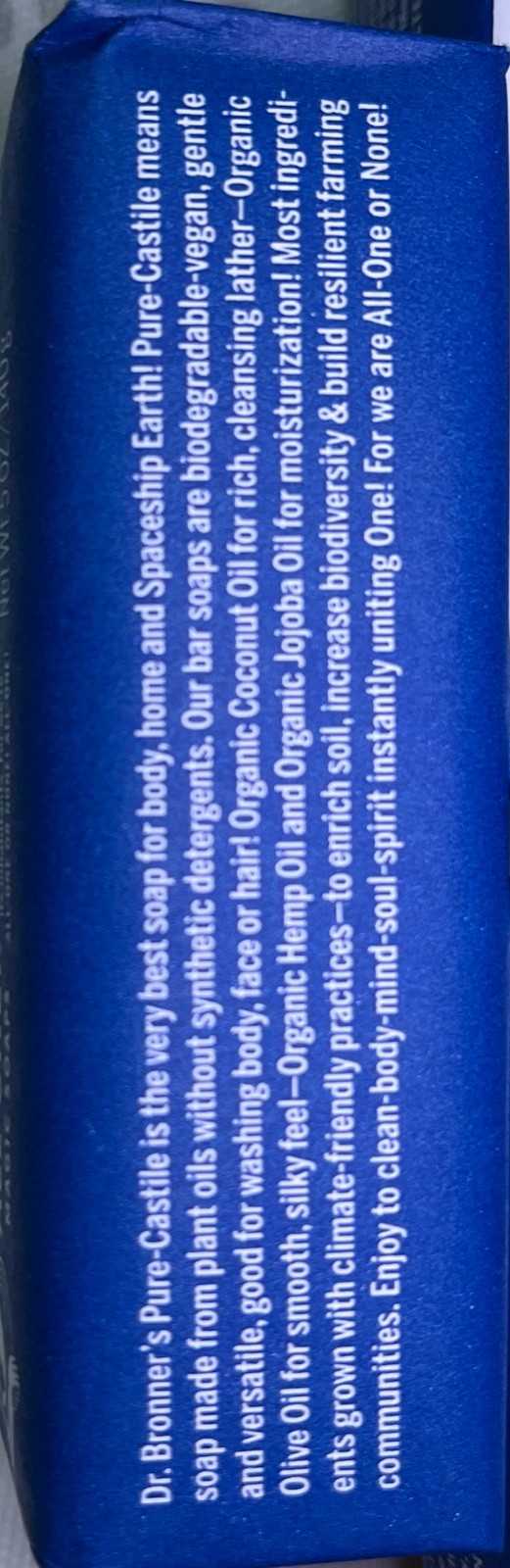 Dr. Bronner’s Pure Castile Bar Soap All-One Hemp Peppermint; Five 5oz Bars