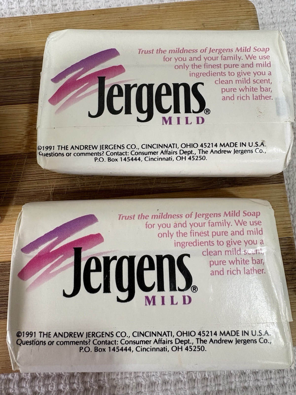 Jergens Mild Soap 5 Bars 1991/2019 – 3.5oz Bars – SEALED