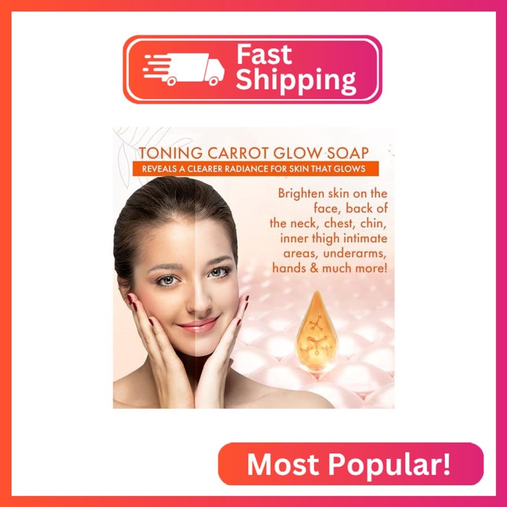 Carrot Soap for Skin Brightening – Natural Carrot Soap Bar for Spots on Face, Bo