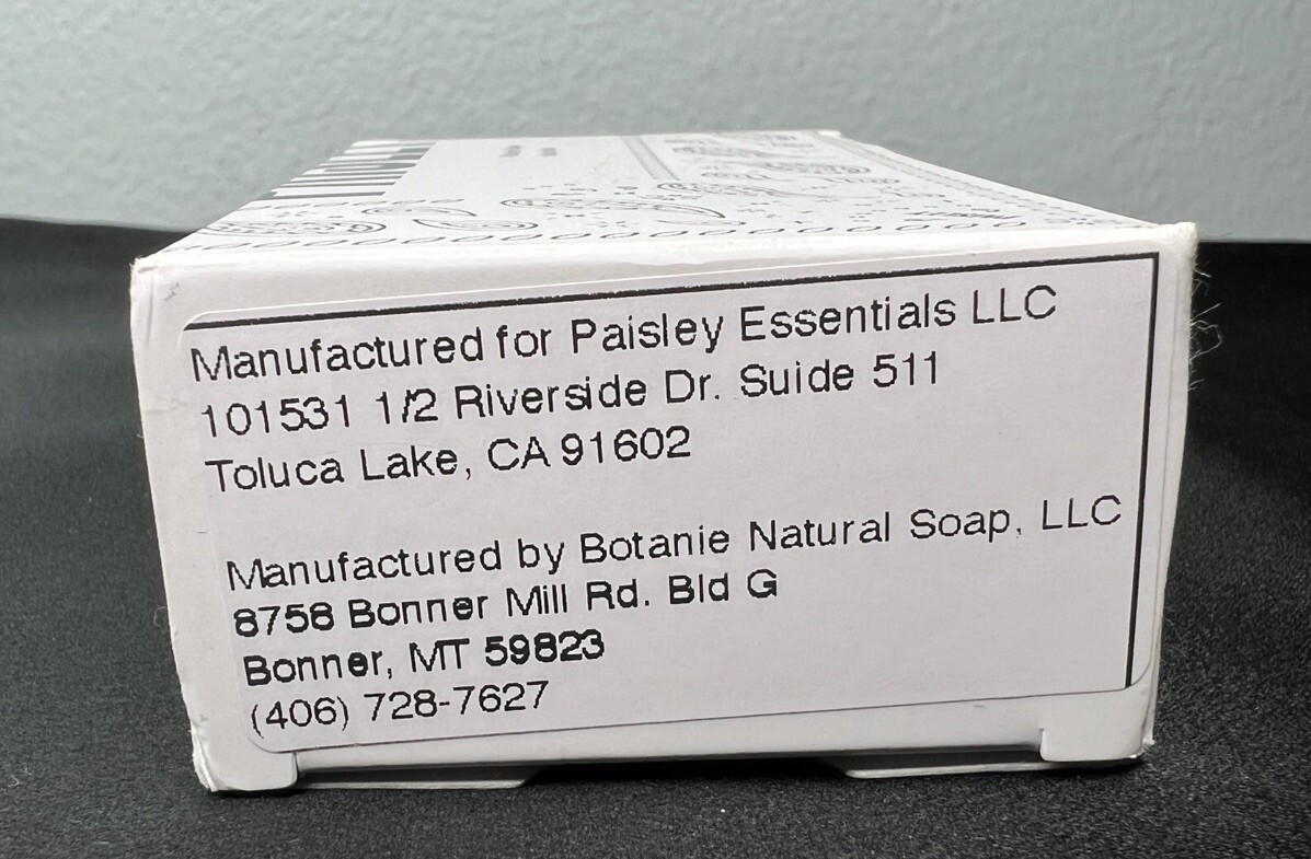 Paisley Essentials Sage Organic & Natural Soap Bar Lemongrass Spearmint Rosemary
