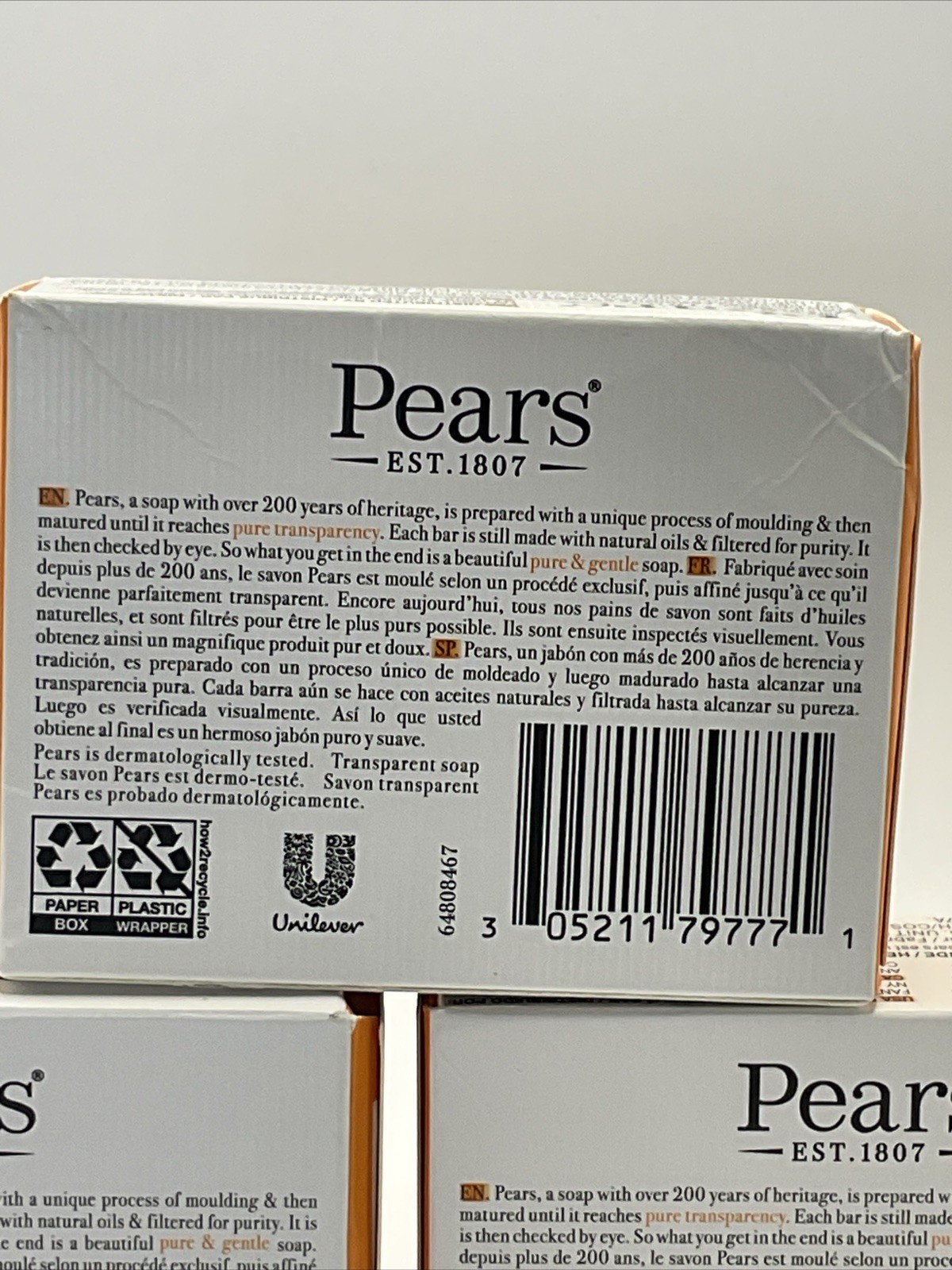 3x Pears Transparent Soap Gentle Care for Delicate Skin Glycerin 3.5 oz