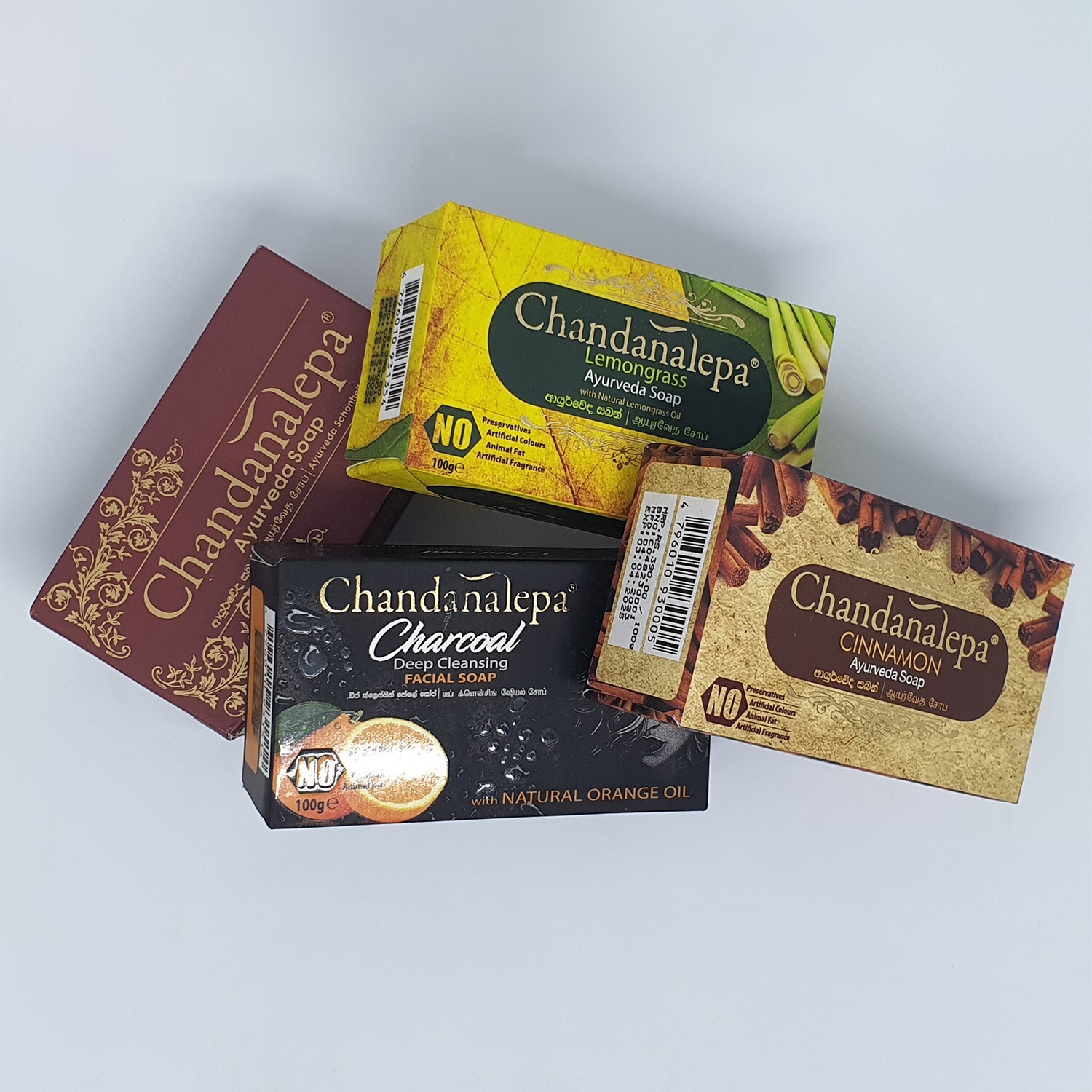 Chandanalepa Ayurveda Cinnamon Lemongrass Charcoal Soap Pack Clean Health Beauty