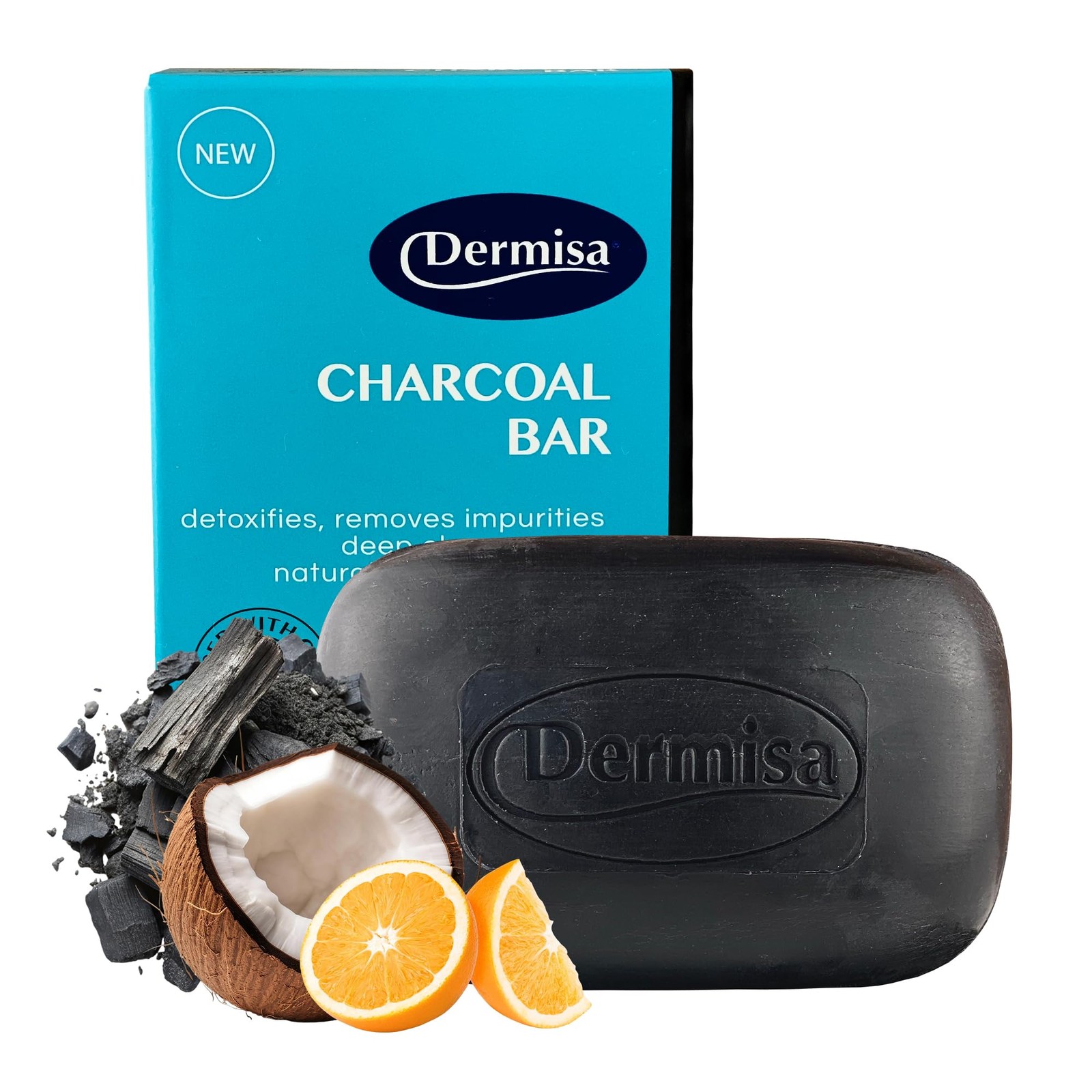 Dermisa Detoxifying Charcoal Bar Soap with 3 Ounce (Pack of 1), black