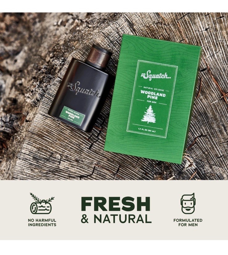 Dr. Squatch Natural Cologne WOODLAND PINE For Men – 1.7 oz – MADE IN USA – NEW