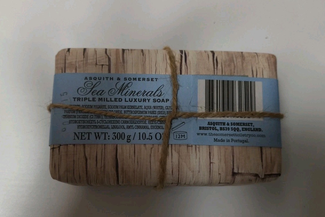 ASQUITH & SOMERSET Sea Minerals luxury jumbo soap bar 330g 10.58 oz New Sealed
