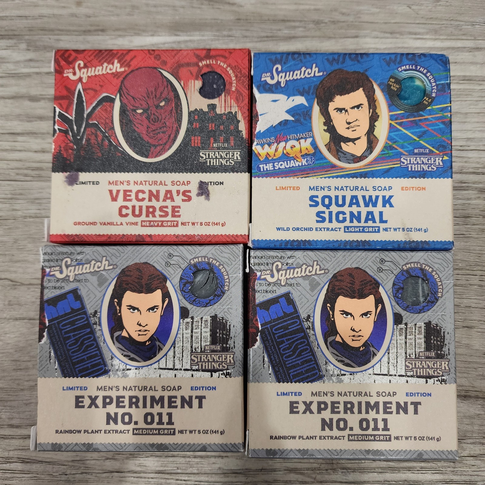 4pk Assorted – Dr. Squatch STRANGER THINGS Limited Edition Bar Soaps