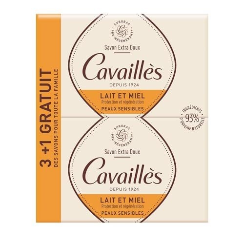 Extra Gentle Honey Milk Soap – 3 Pack + 1 Free | Moisturizing Skincare Bar