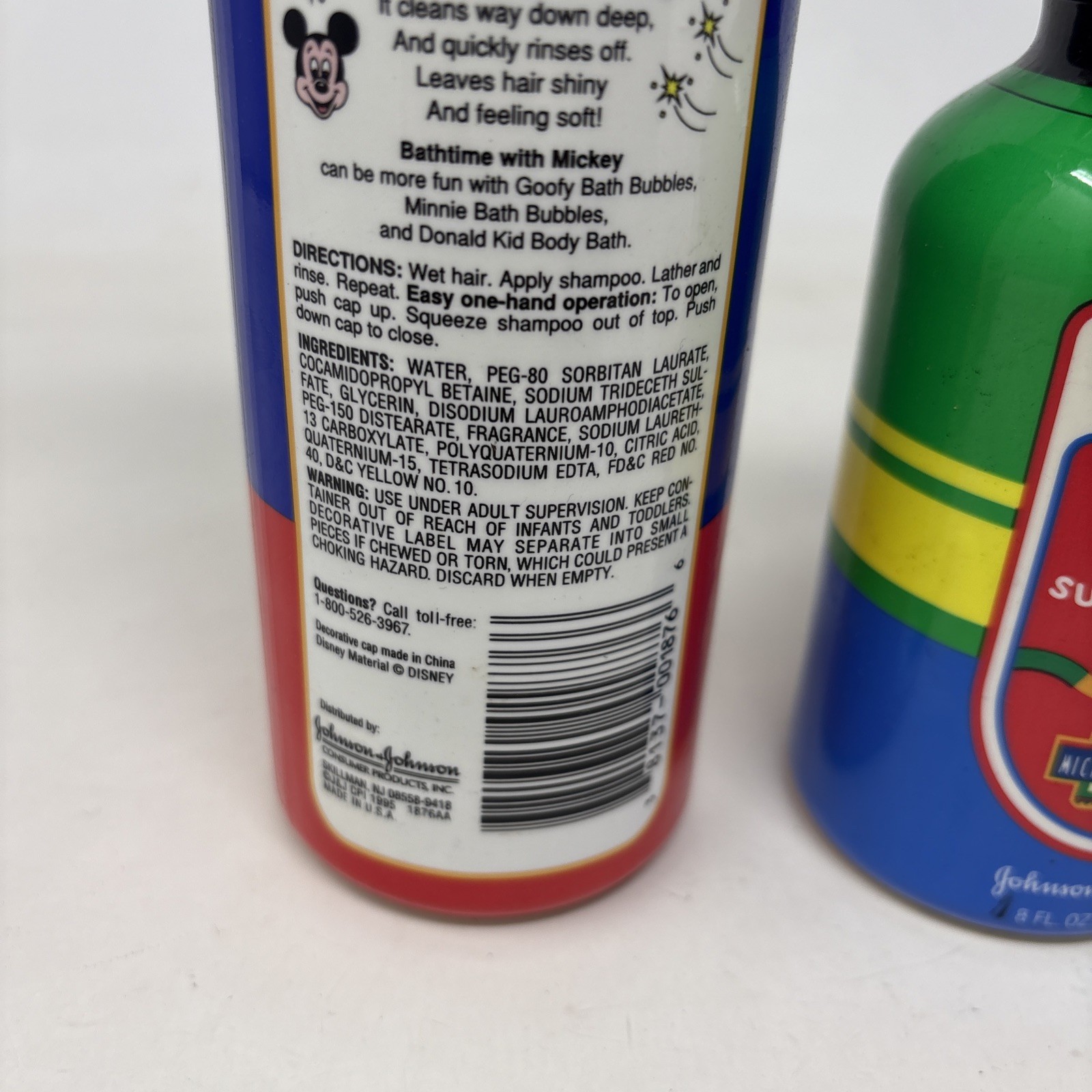 NOS Johnson’s Mickey Mouse Hand Soap And Shampoo Brand New RARE
