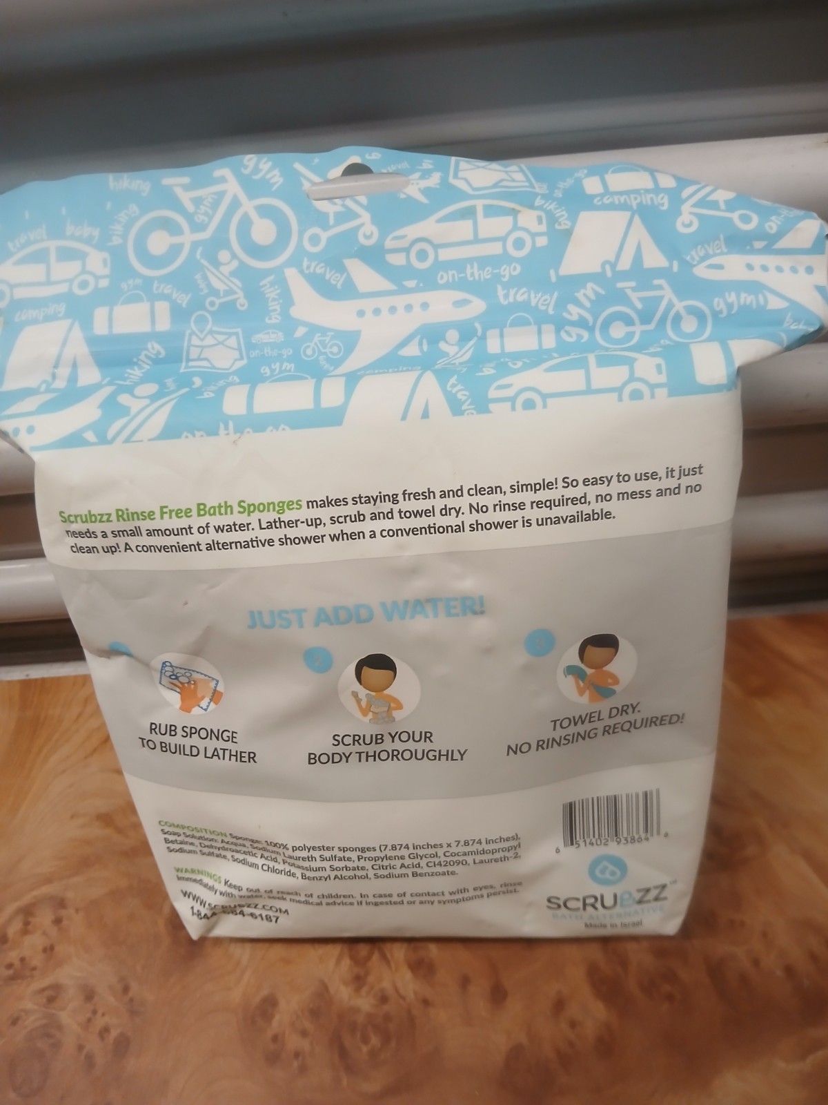 Scrubzz Disposable Rinse Free Bathing Wipes – 25 Pack All-in-1 Single Use Shower