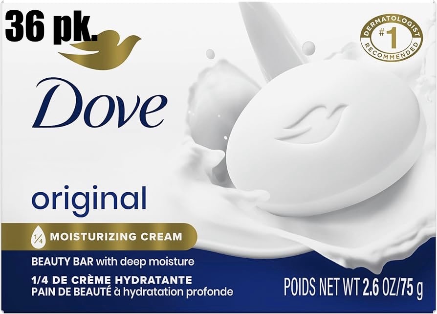 36 Pack Dove Bar Soap With Moisturizing Cream 2.6 oz