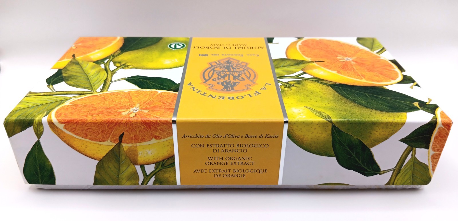 La Florentina Hand Soap Set Boboli Citrus 3 Oval Bars From Italy Gift Box NIB