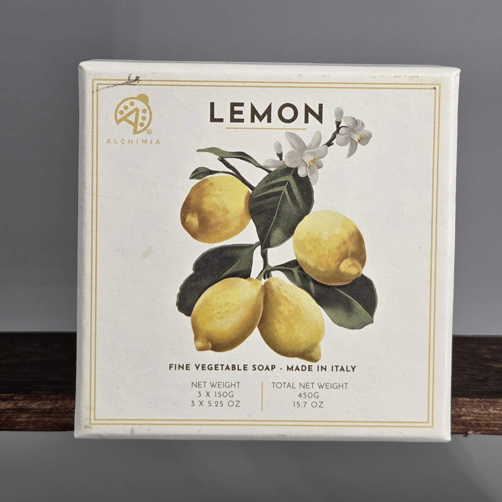 Alchimia Lemon Vegetable Soap 15.7oz 3 Pack Italian Luxury Citrus Spa Gift