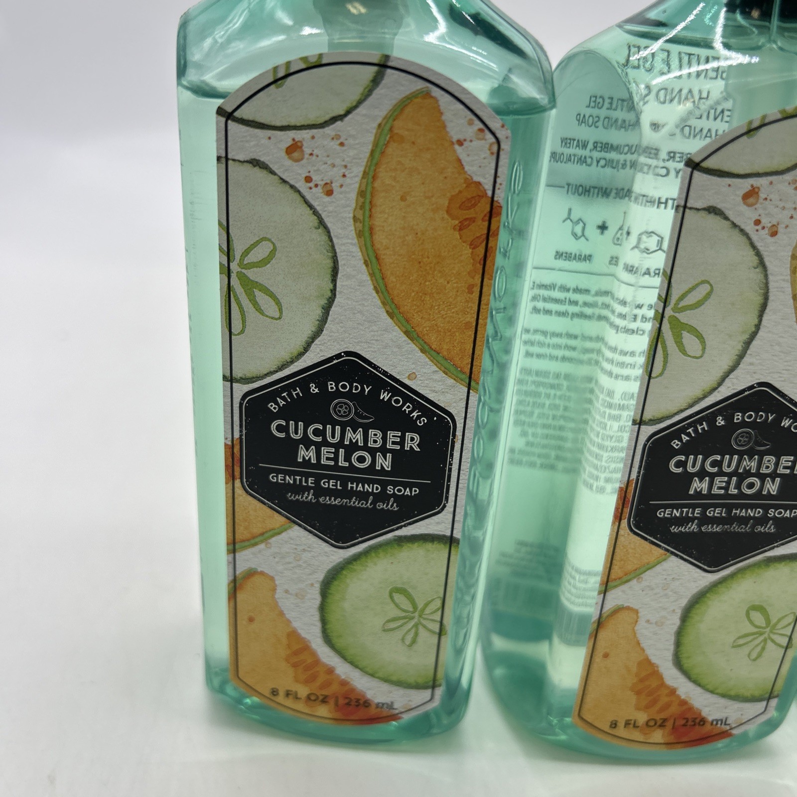 3 NEW BATH & BODY WORKS CUCUMBER MELON GENTLE GEL HAND SOAP WASH ESSENTIAL OILS