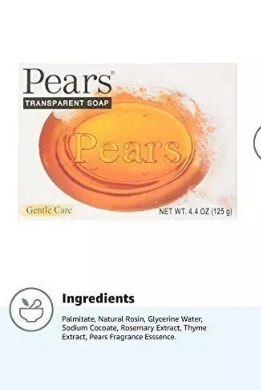 Pears Transparent Glycerin Bar Soap 3.53 Oz Pack of 2 (Gold-Orange Color)