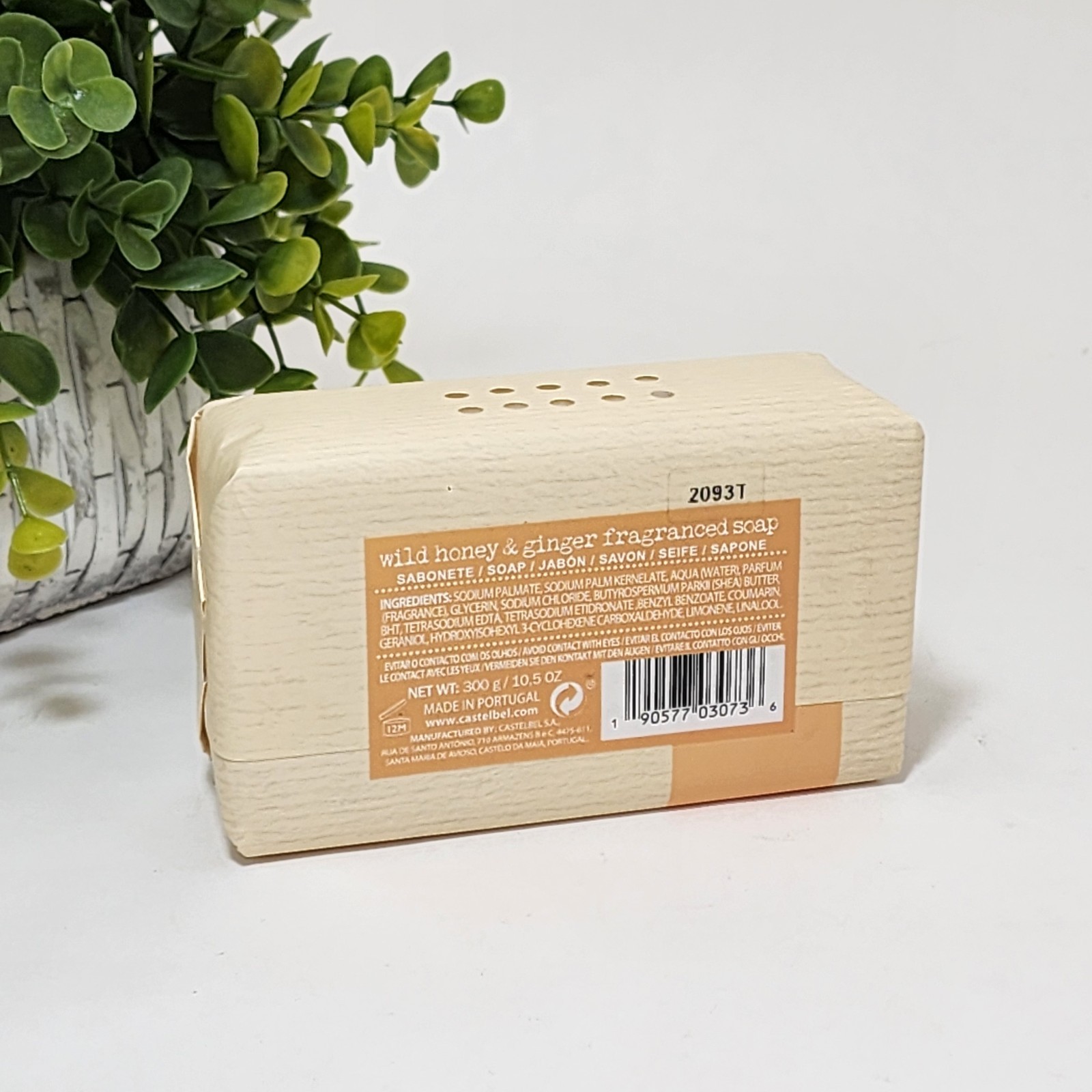 Castelbel Wild Honey & Ginger Pure Vegetable Base Triple Milled Soap Bar 10.5 oz