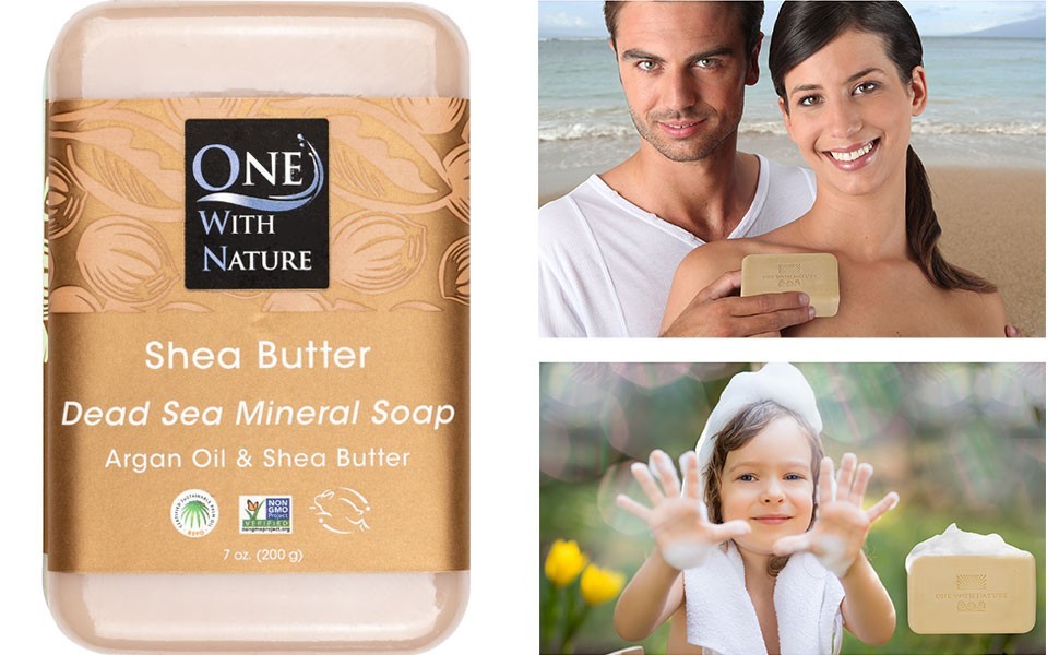 One With Nature, Dead Sea Mineral Bar Soap, Shea Butter, 7 oz