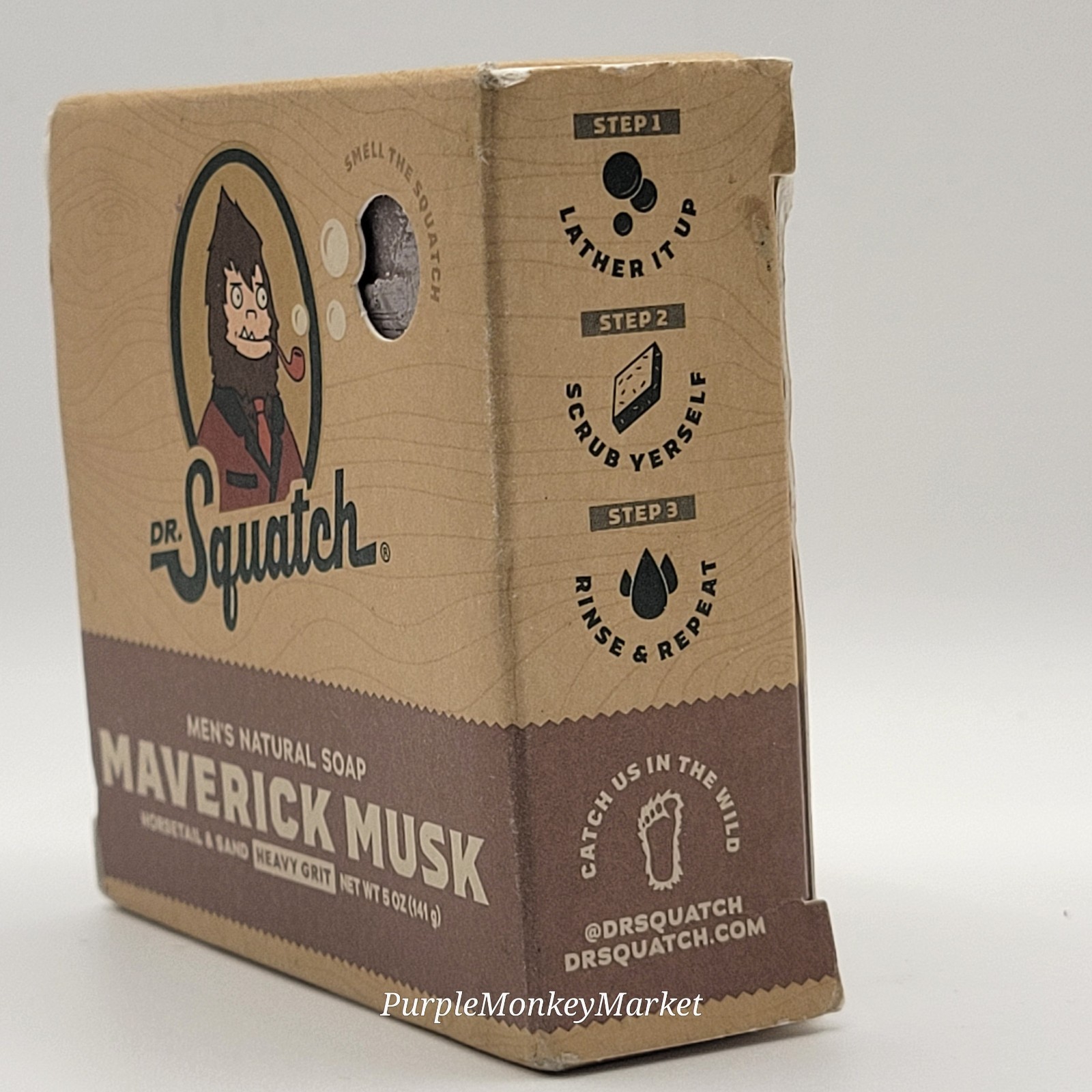 Dr. Squatch Mens Natural Soap MAVERICK MUSK Horsetail & Sand Heavy Grit 5 oz