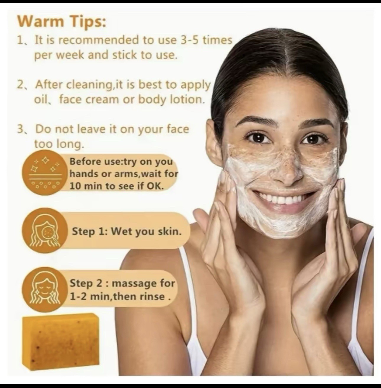 1-Pack Turmeric Glow Soap – Handmade Skin Brightening with Lemon & Kojic Acid