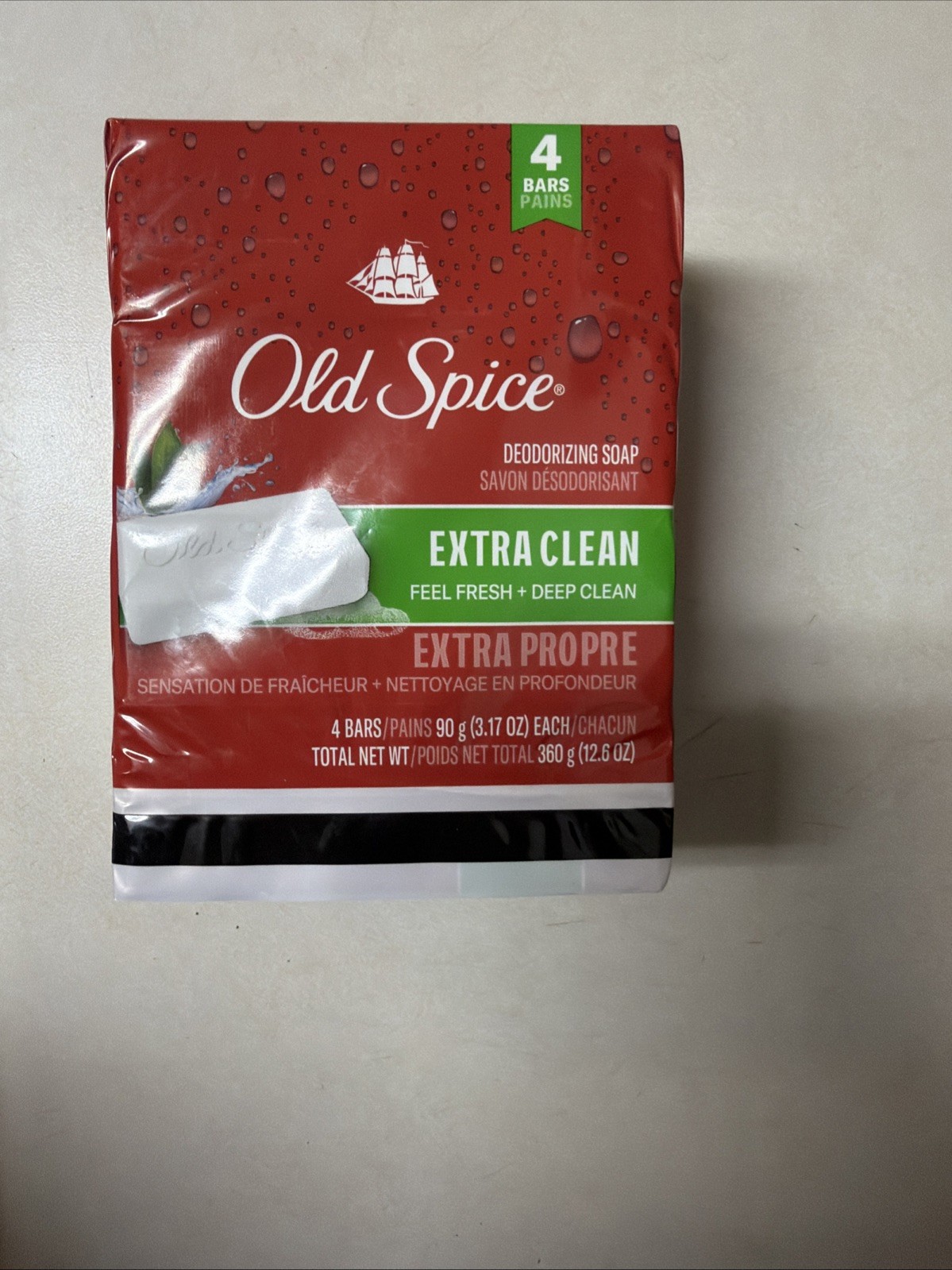 Old Spice Deodorizing Bar Soap Extra Clean Fresh & Deep Clean 3.17 oz. 4 Bars