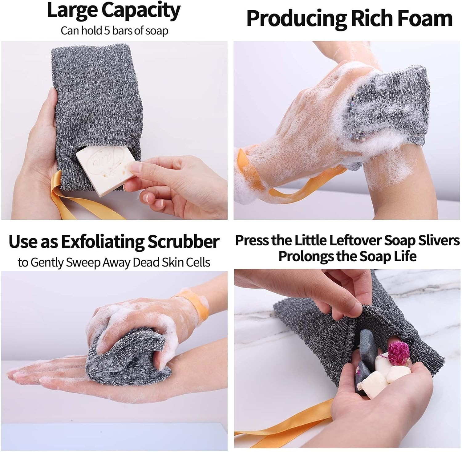 Body Scrubber Shower Sponge – Pack of 9 Exfoliating//