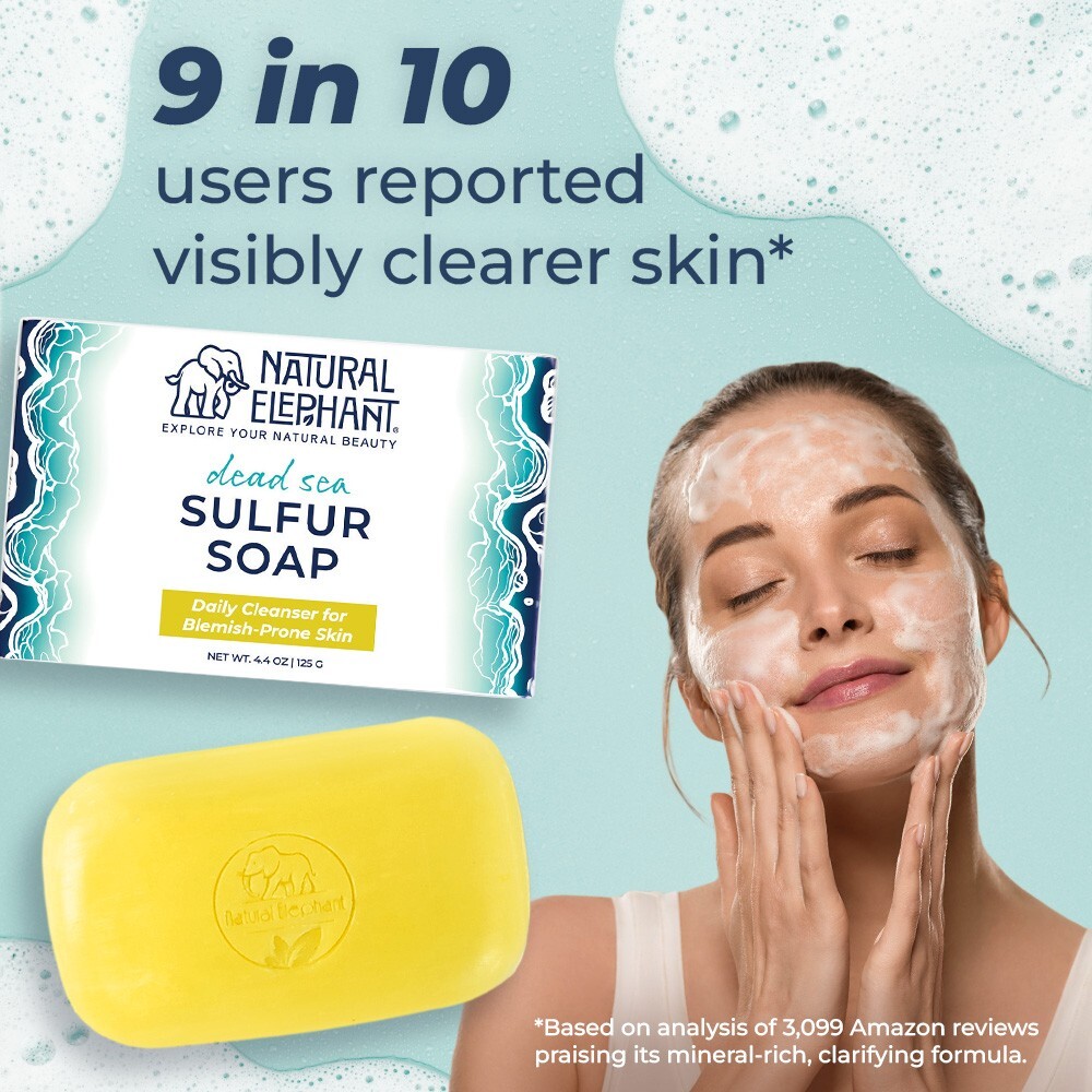 Natural Elephant Dead Sea Sulfur Soap 4.4 oz (125 g) Pack of 10