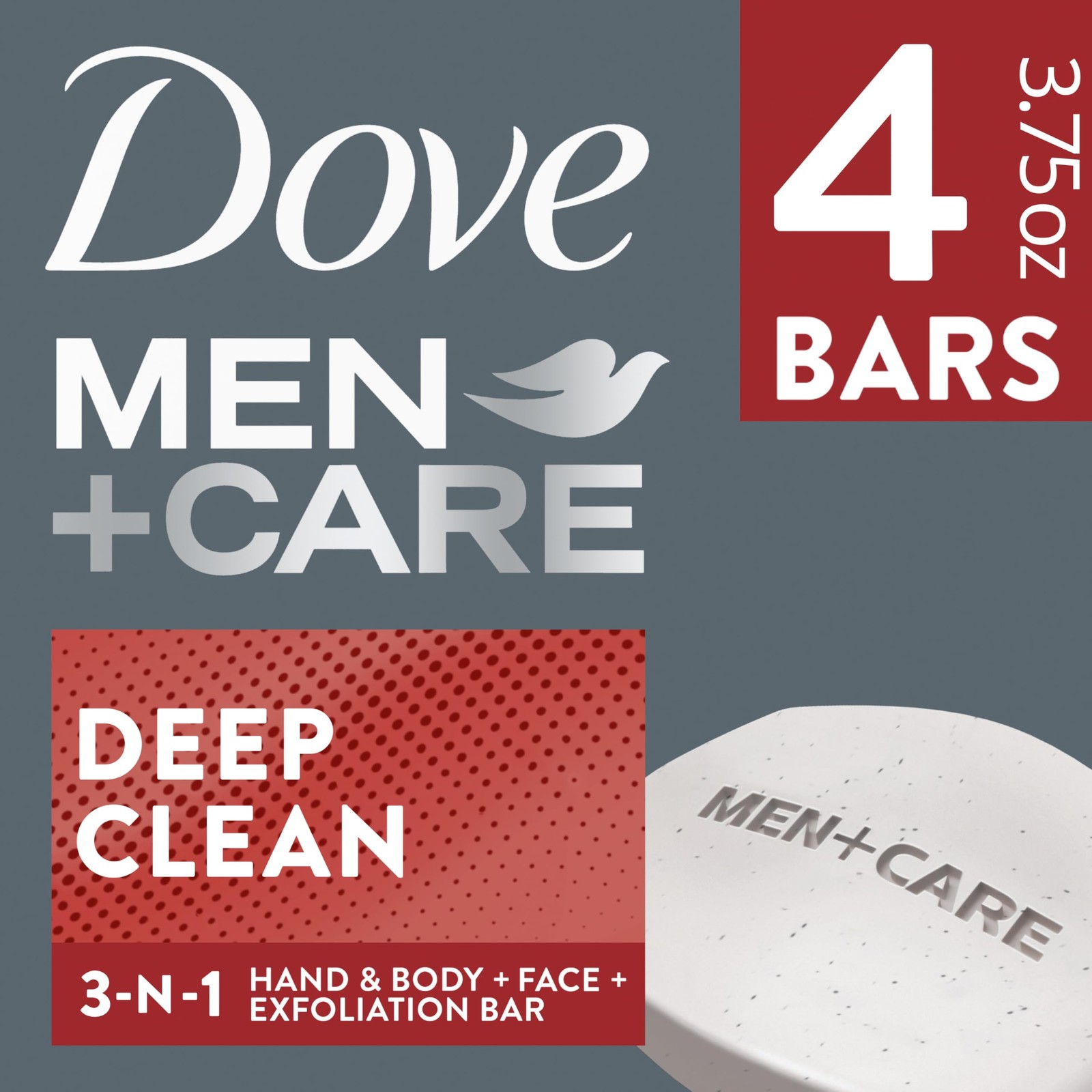 Dove Men+Care Men’s Bar Soap Deep Clean 4 Bar 3.75 oz