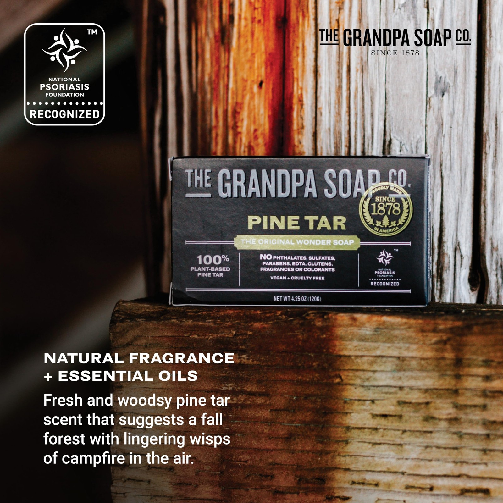 Pine Tar Bar Soap for Men- Made With Pine Tar Oil, 3 in 1 Cleanser Deodorizer…