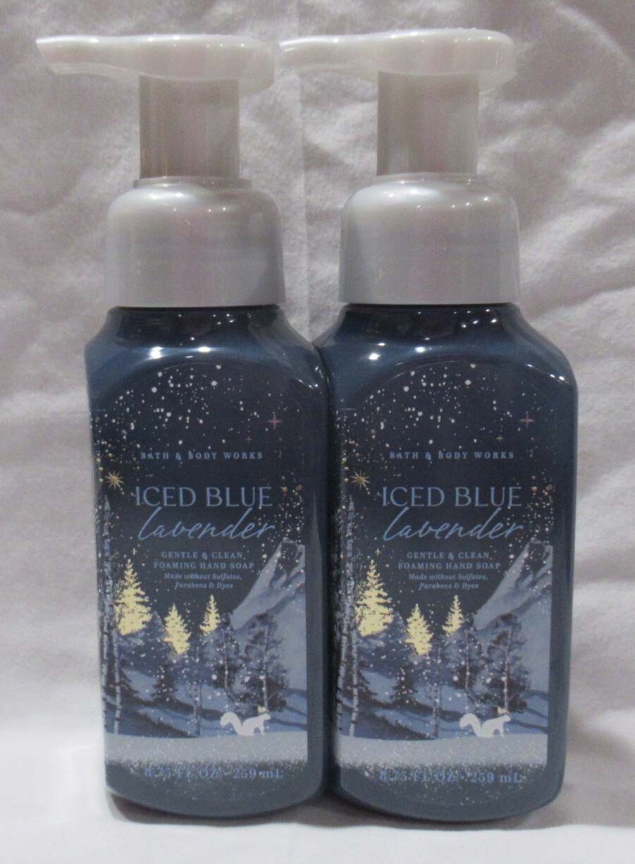 Bath & Body Works Gentle & Clean Foaming Hand Soap Set Lot 2 ICED BLUE LAVENDER