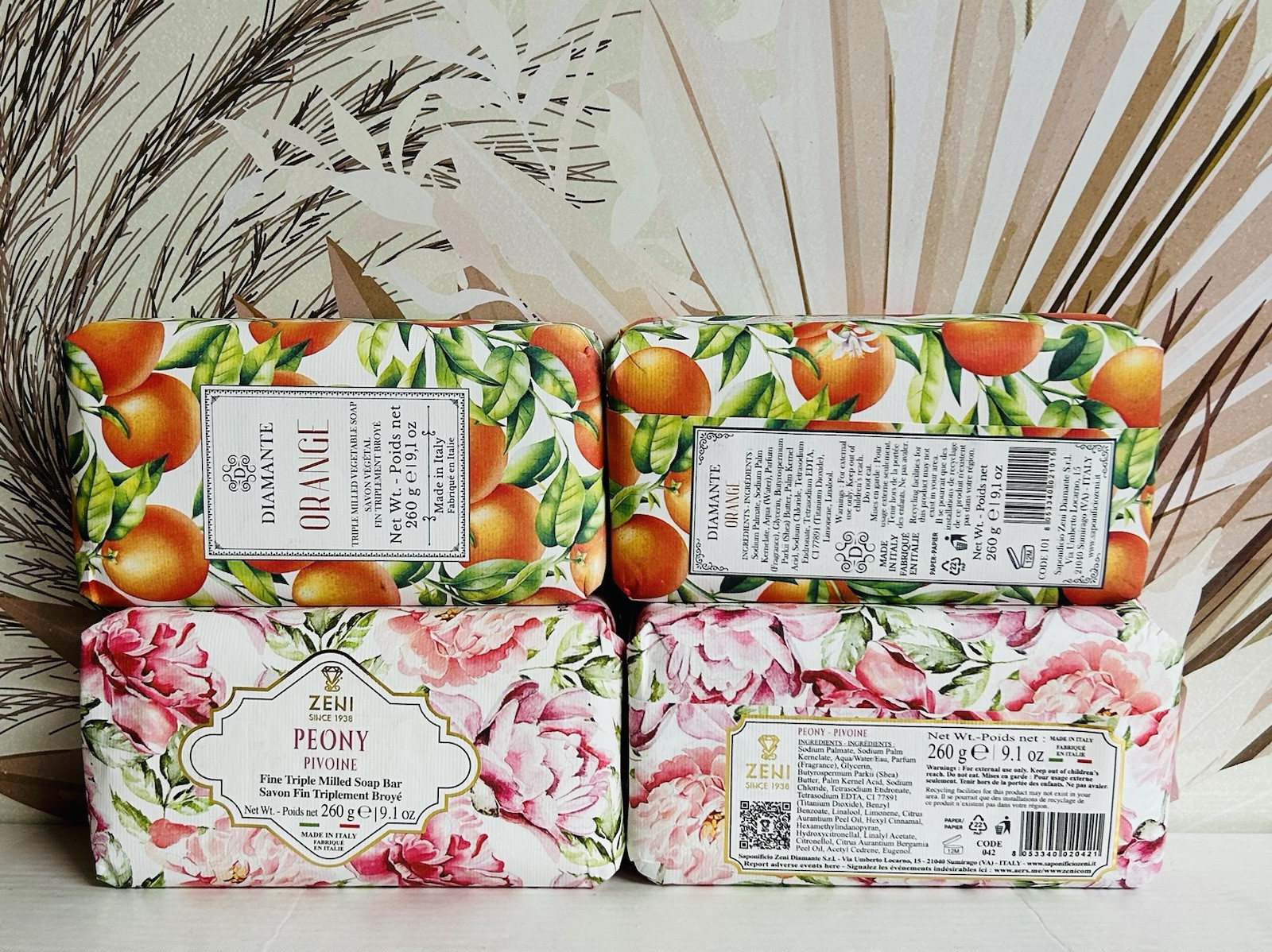 4-Pack Orange & Peony Triple Milled Bar Soap 9.1 oz Each