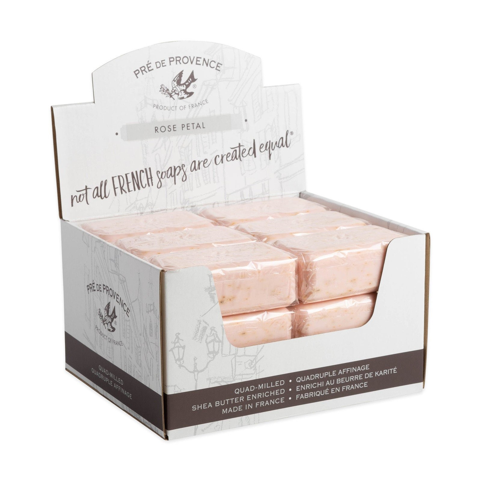 Pre de Provence 250g Soap Bar, Pack of 12 – Rose Petal
