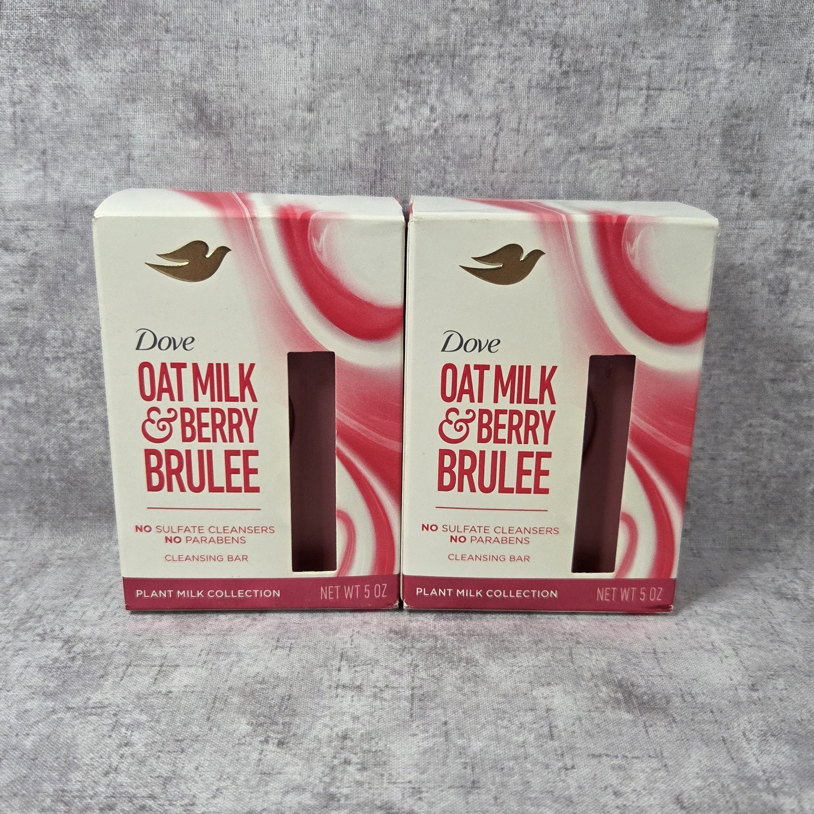 LOT OF 2 Dove Moisture Oat Milk & Berry Brulee Plant Milk Bar Soap 5 oz