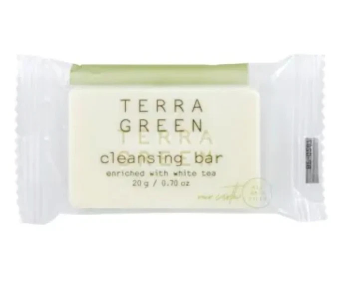 Lot of 100 Terra Green White Tea Soap Cleansing Bars 0.72 oz Hotel Travel Size