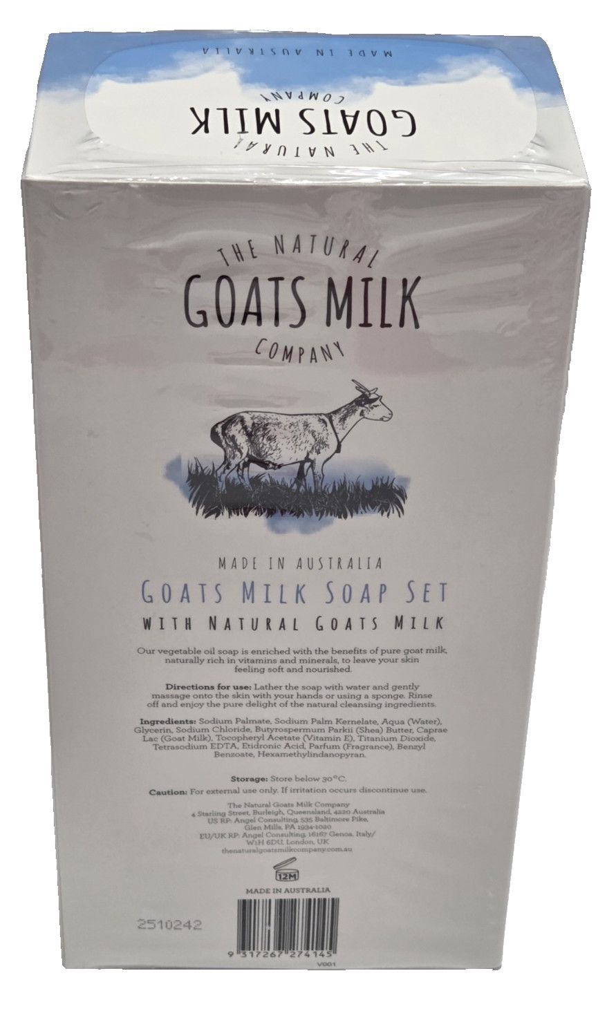 Goats Milk 8 Soap Bars Set Made in Australia – By The Natural Company 7oz Each